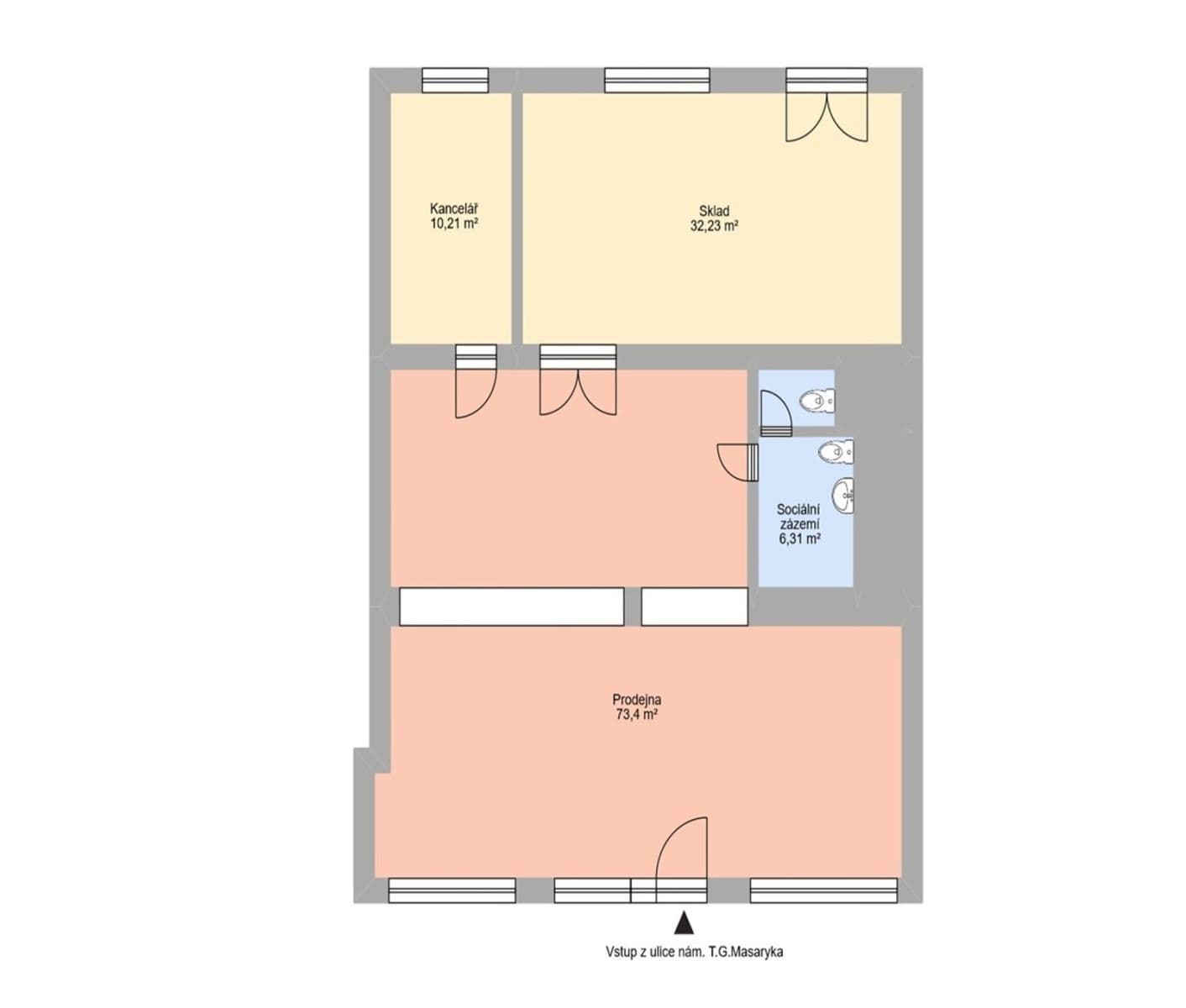 Prenájom nebytového priestoru 122 m², nám. T. G. Masaryka, Havířov, Moravskoslezský kraj Prenájom nebytového priestoru 122 m², nám. T. G. Masaryka, Havířov, Moravskoslezský kraj