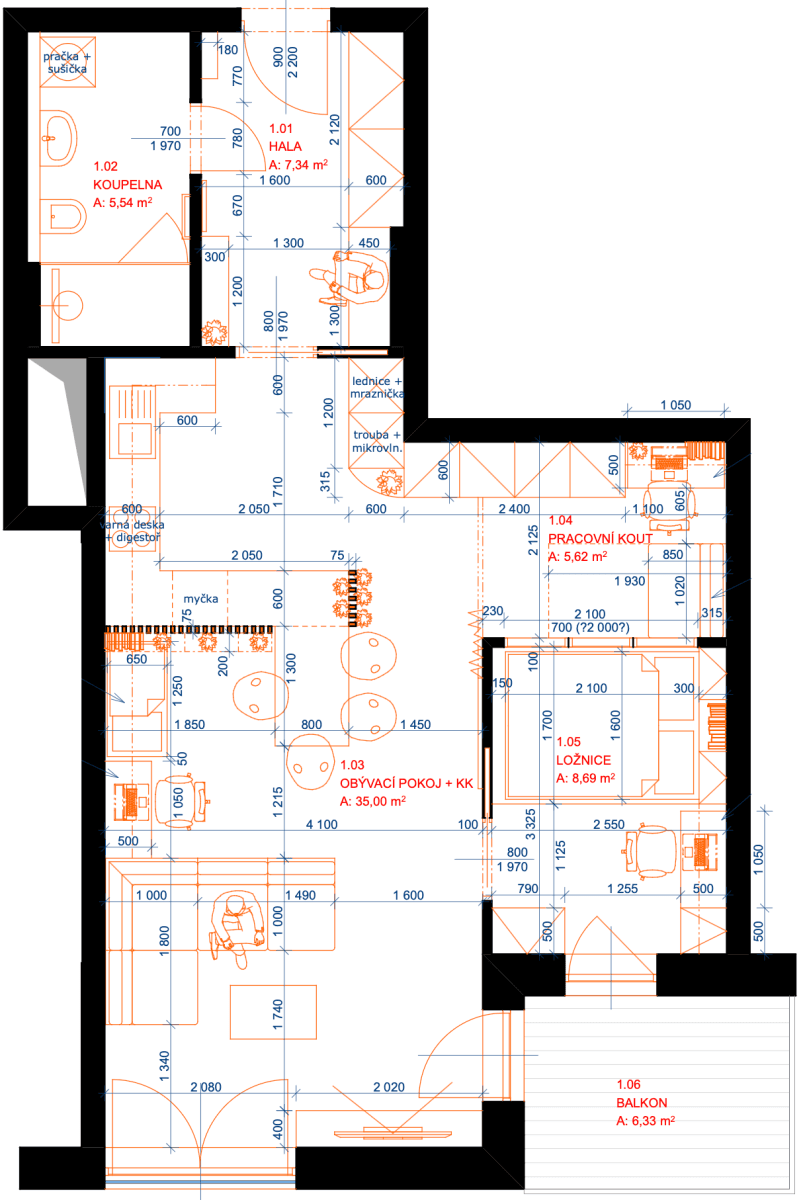 Prenájom bytu 2-izbový 64 m², Nové sady, Brno, Jihomoravský kraj Prenájom bytu 2-izbový 64 m², Nové sady, Brno, Jihomoravský kraj