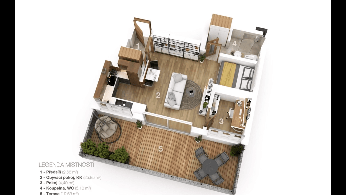 Prenájom bytu 1-izbový 58 m², Patočkova, Praha, Praha Prenájom bytu 1-izbový 58 m², Patočkova, Praha, Praha