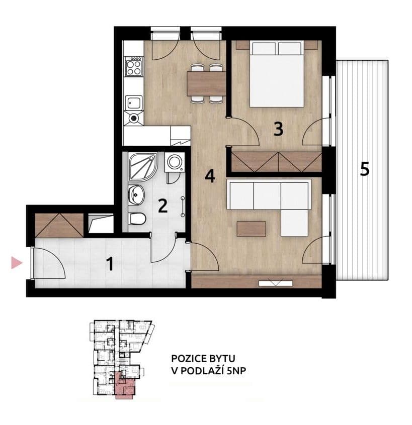 Prenájom bytu 2-izbový 48 m², Šífařská, Praha, Praha Prenájom bytu 2-izbový 48 m², Šífařská, Praha, Praha