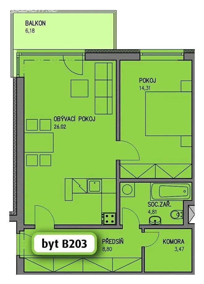 Prenájom bytu 2-izbový 60 m², Kutrovická, Praha, Praha Prenájom bytu 2-izbový 60 m², Kutrovická, Praha, Praha