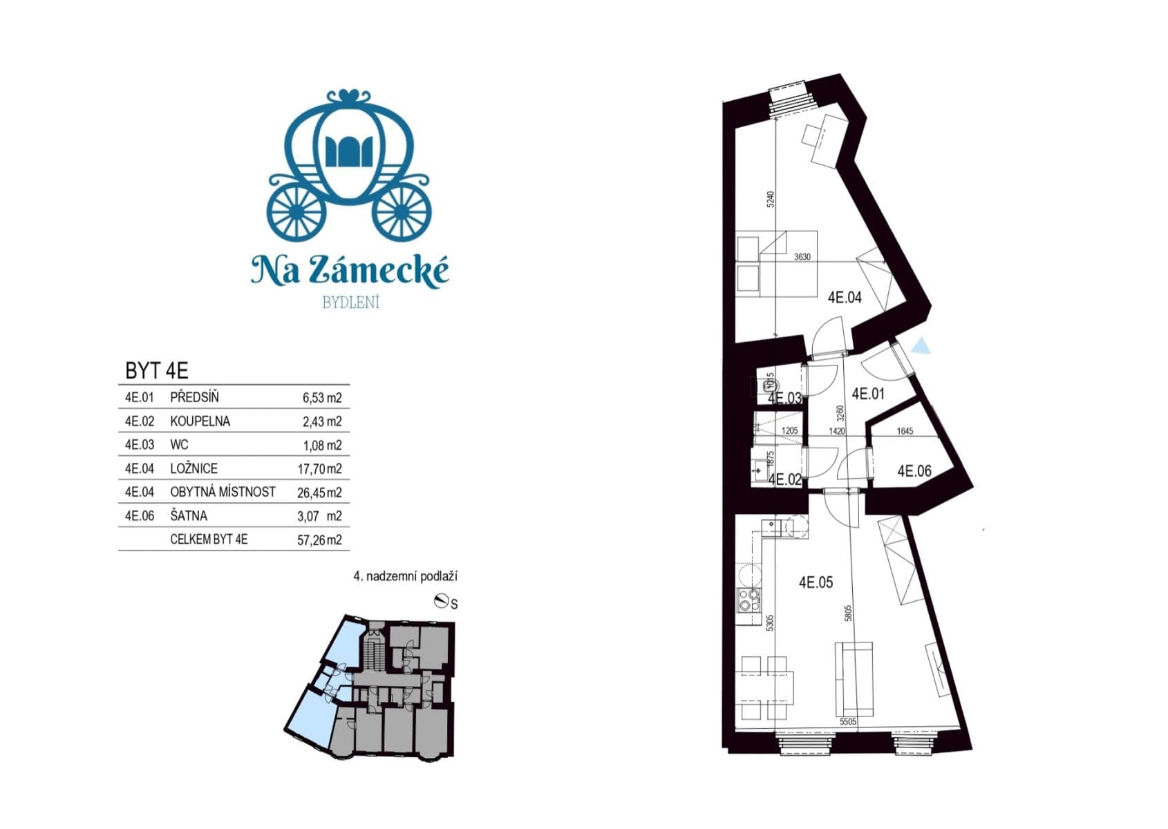 Prenájom bytu 2-izbový 56 m², Na Zámecké, Praha, Praha Prenájom bytu 2-izbový 56 m², Na Zámecké, Praha, Praha