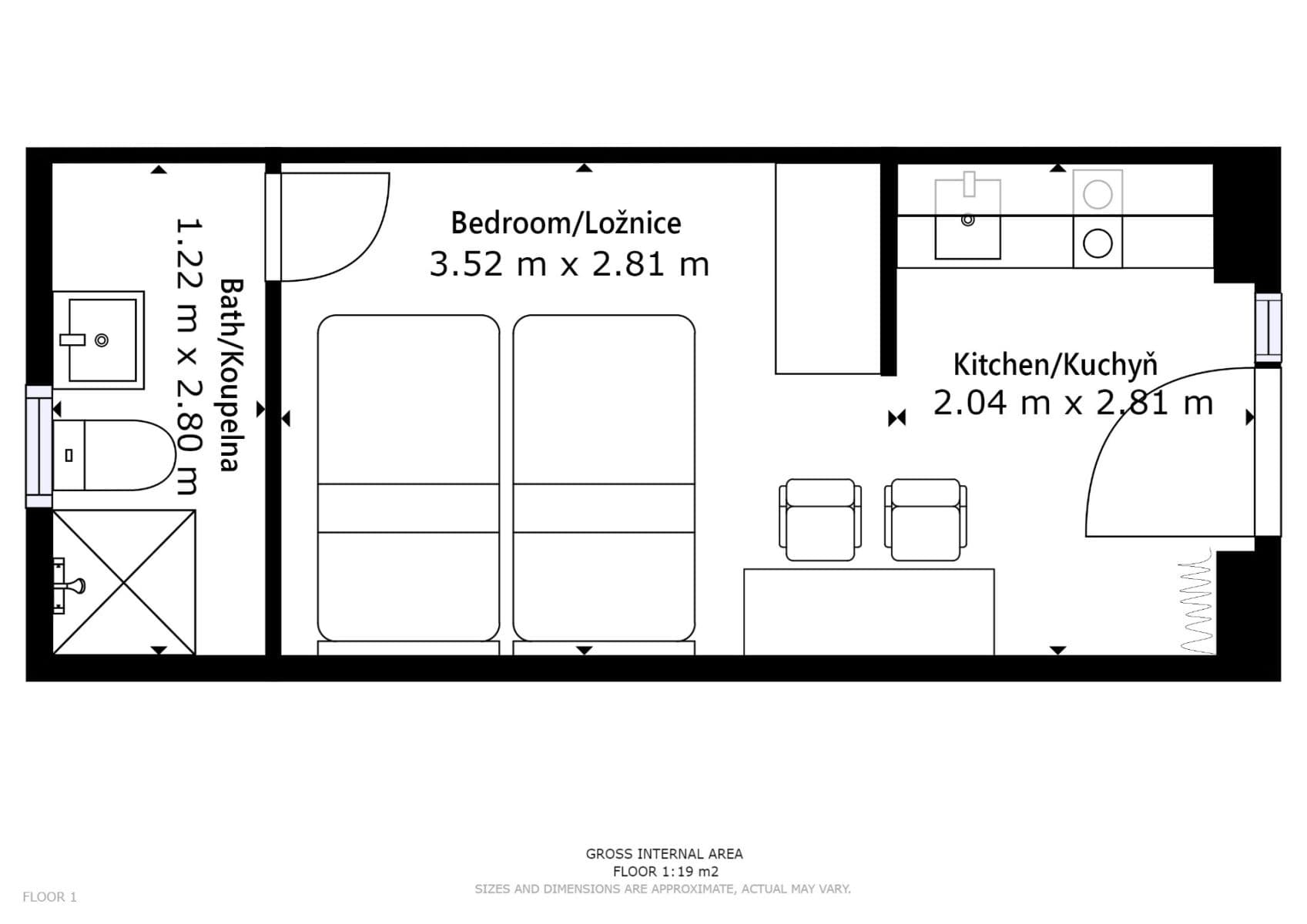 Prenájom bytu 1-izbový 19 m², Václavská, Brno, Jihomoravský kraj Prenájom bytu 1-izbový 19 m², Václavská, Brno, Jihomoravský kraj
