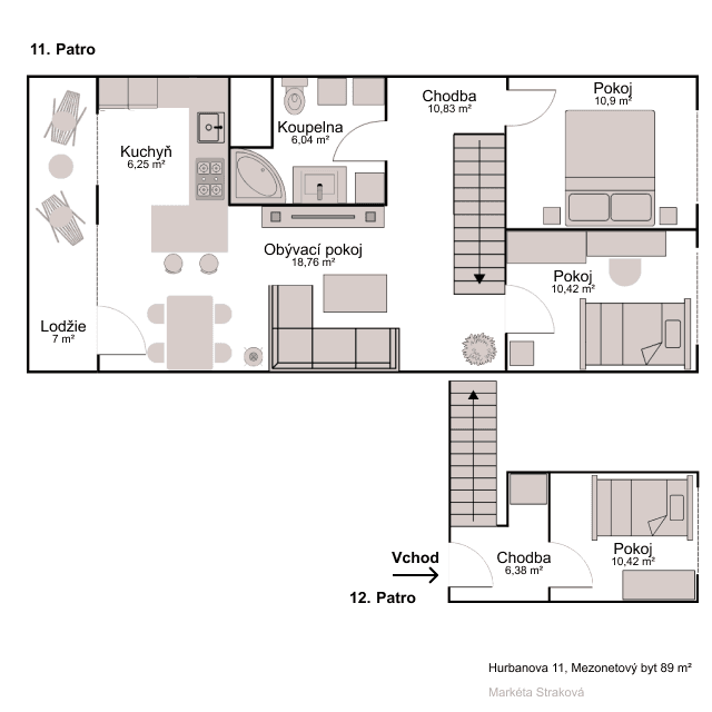 Predaj bytu 4-izbový 80 m², Hurbanova, Praha, Praha Predaj bytu 4-izbový 80 m², Hurbanova, Praha, Praha