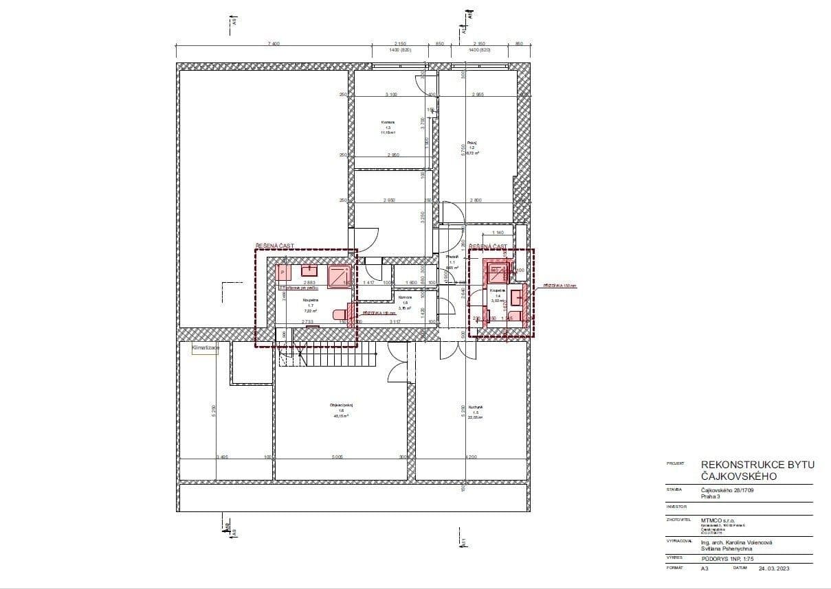 Prenájom bytu 5-izbový 200 m², Čajkovského, Praha, Praha Prenájom bytu 5-izbový 200 m², Čajkovského, Praha, Praha