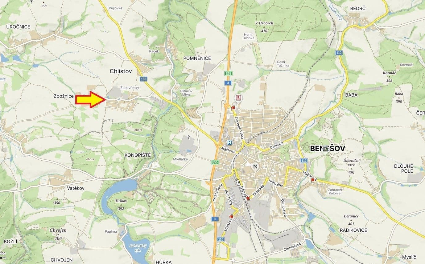 Predaj pozemku 1.196 m², Chlístov, Středočeský kraj Predaj pozemku 1.196 m², Chlístov, Středočeský kraj