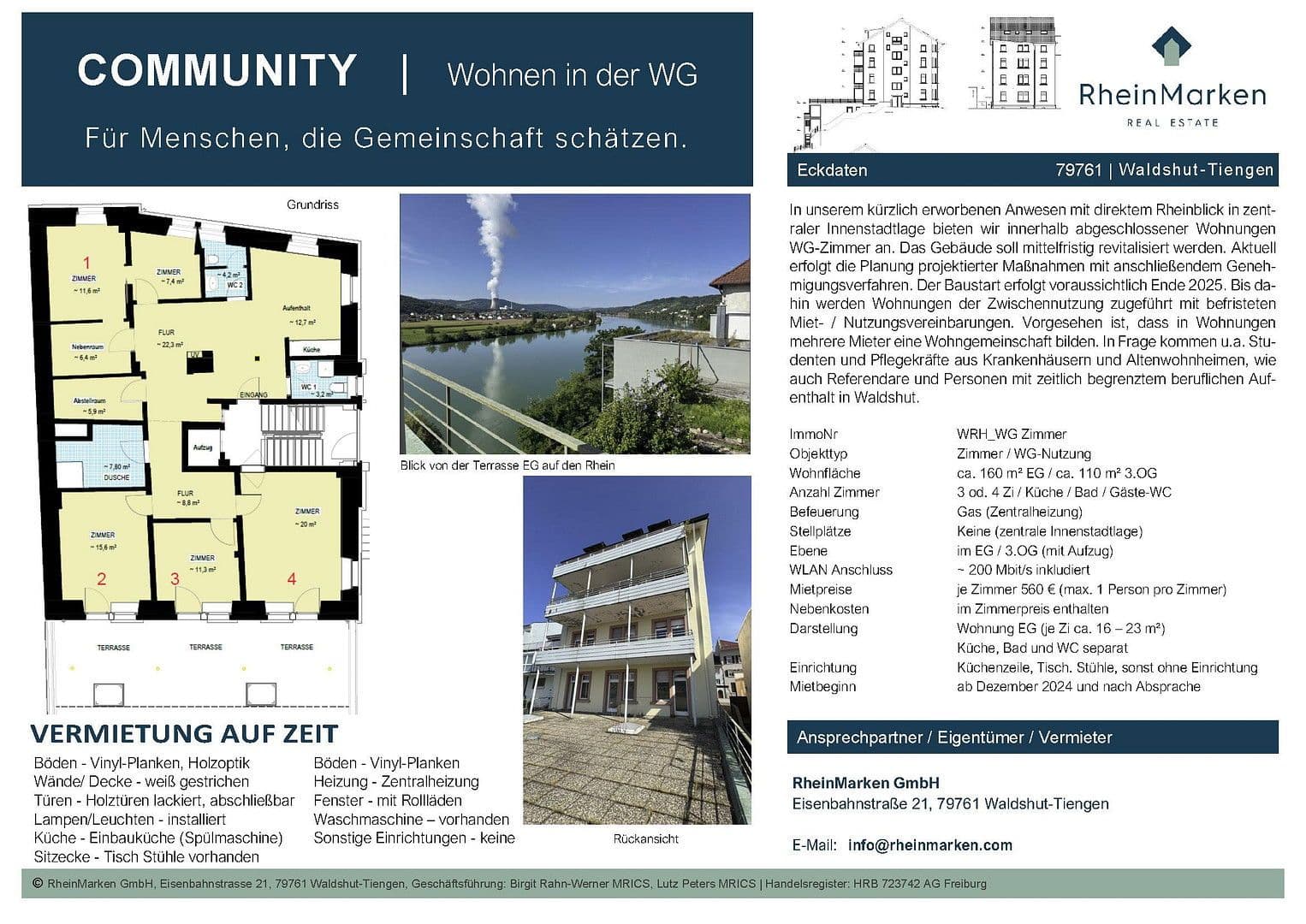 Prenájom bytu 225 m², Rheinstrasse, Waldshut-Tiengen, Bádensko-Wurttembersko Prenájom bytu 225 m², Rheinstrasse, Waldshut-Tiengen, Bádensko-Wurttembersko