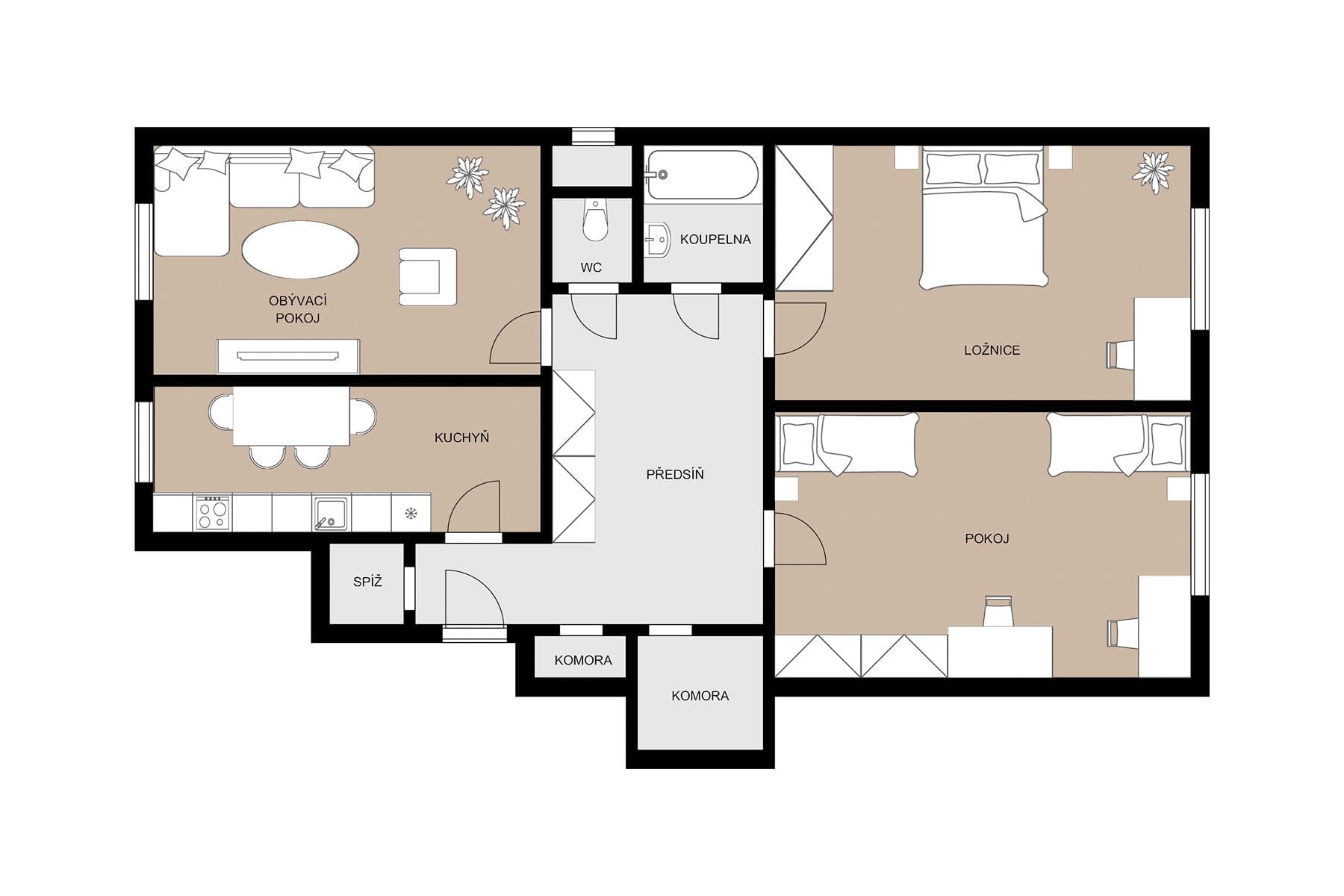 Predaj bytu 3-izbový 108 m², Schnirchova, Praha, Praha Predaj bytu 3-izbový 108 m², Schnirchova, Praha, Praha