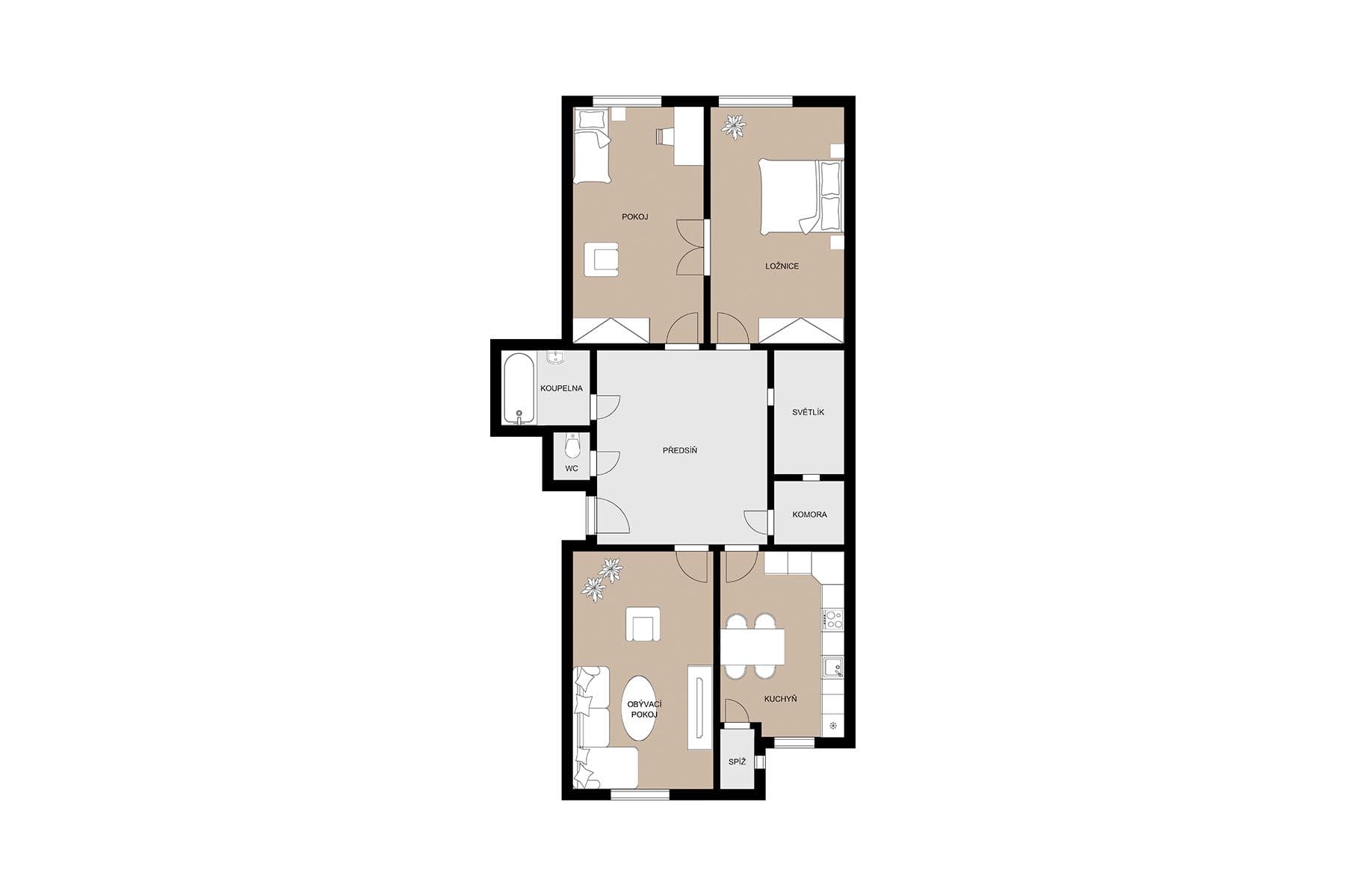 Predaj bytu 3-izbový 96 m², Vinohradská, Praha, Praha Predaj bytu 3-izbový 96 m², Vinohradská, Praha, Praha