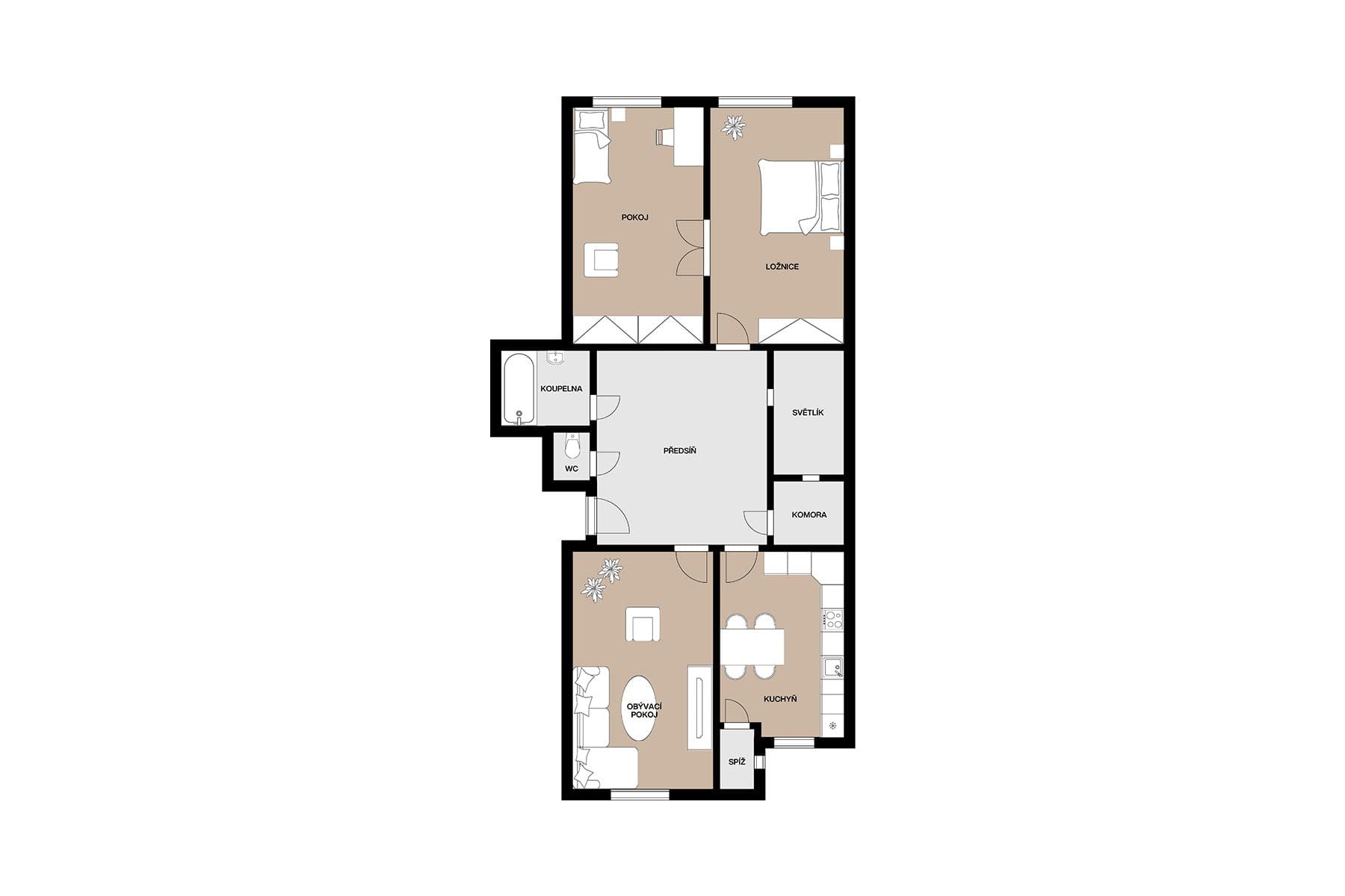 Predaj bytu 3-izbový 96 m², Vinohradská, Praha, Praha Predaj bytu 3-izbový 96 m², Vinohradská, Praha, Praha