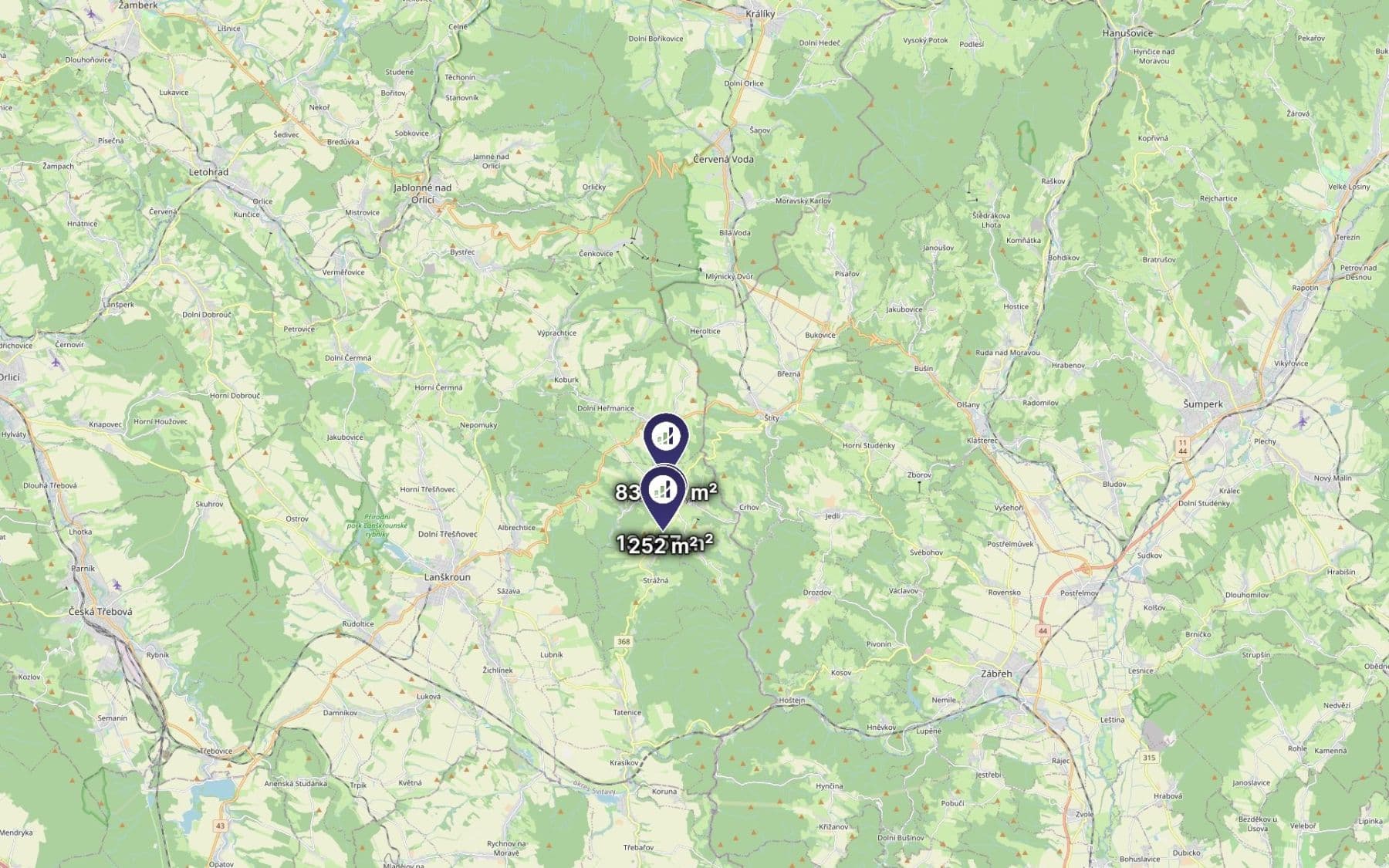 Predaj pozemku 97.502 m², Cotkytle, Pardubický kraj Predaj pozemku 97.502 m², Cotkytle, Pardubický kraj