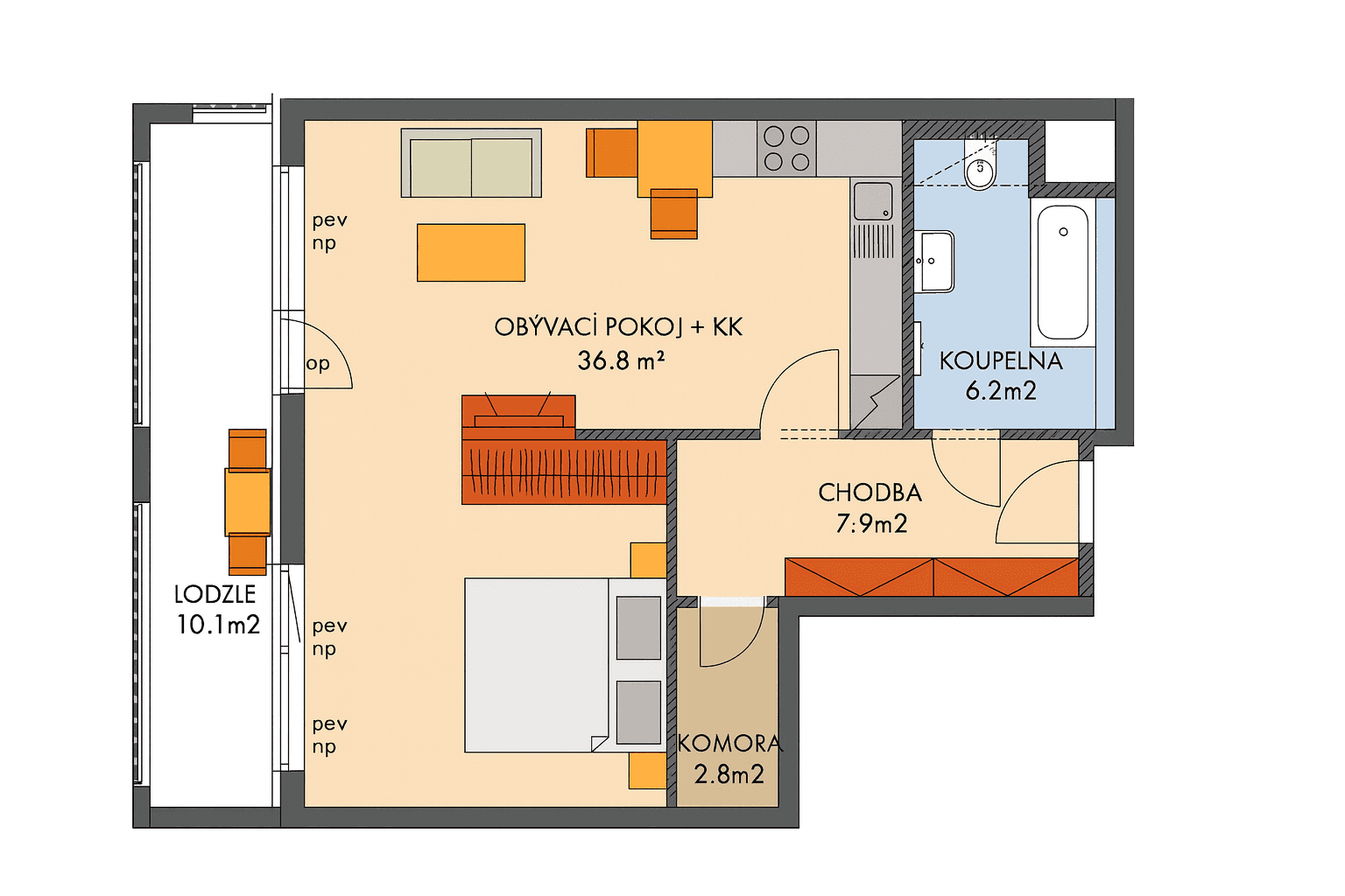 Predaj bytu 1-izbový 56 m², Gollové, Praha, Praha Predaj bytu 1-izbový 56 m², Gollové, Praha, Praha