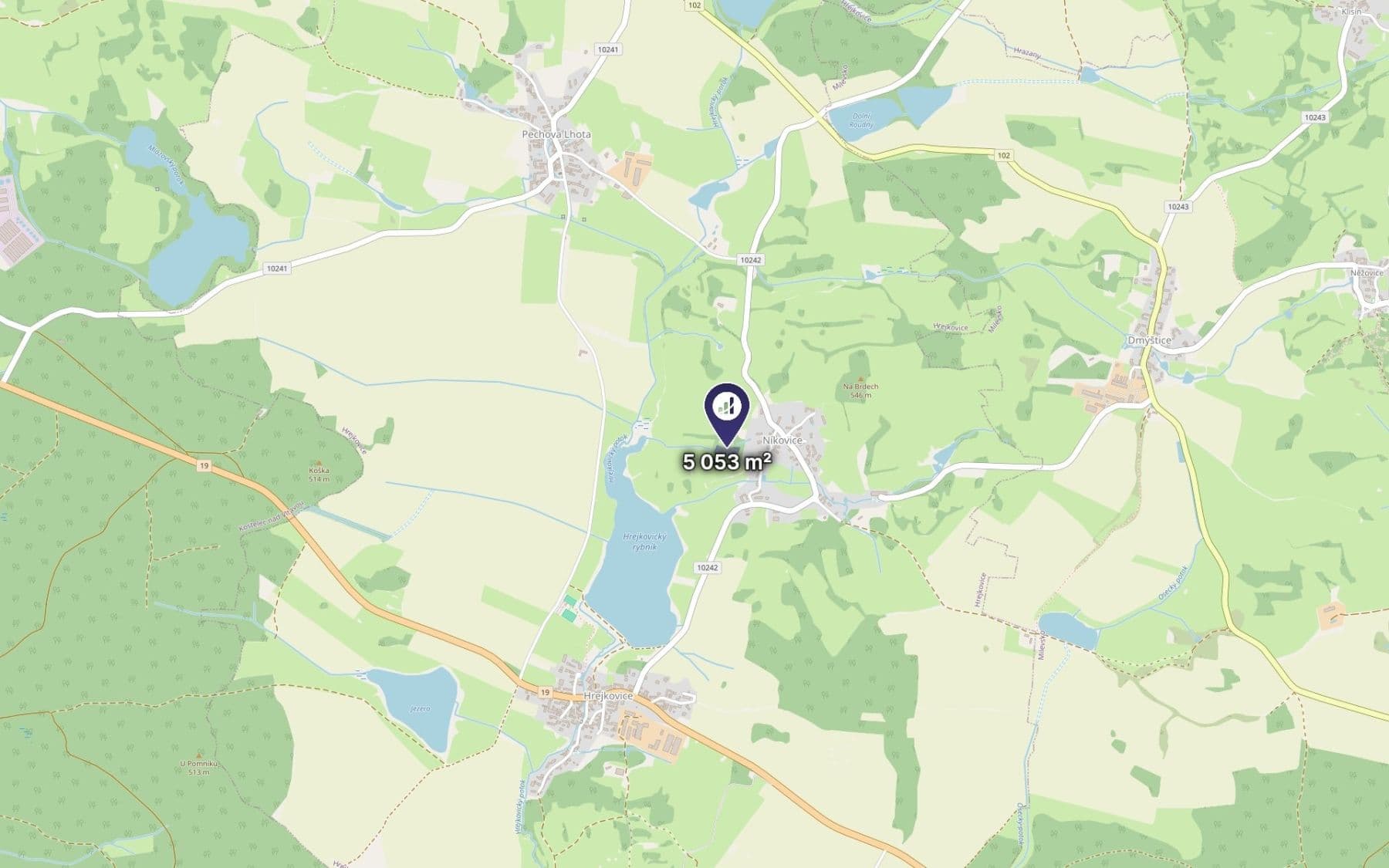 Predaj pozemku 5.053 m², Hrejkovice, Jihočeský kraj Predaj pozemku 5.053 m², Hrejkovice, Jihočeský kraj