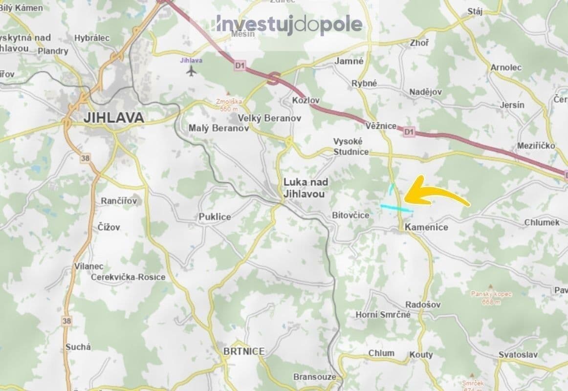 Predaj pozemku 166.174 m², Kamenice, Kraj Vysočina Predaj pozemku 166.174 m², Kamenice, Kraj Vysočina