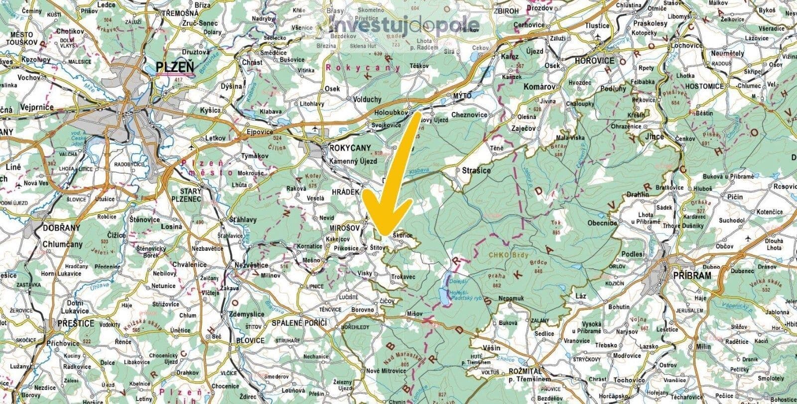 Predaj pozemku 12.273 m², Skořice, Plzeňský kraj Predaj pozemku 12.273 m², Skořice, Plzeňský kraj