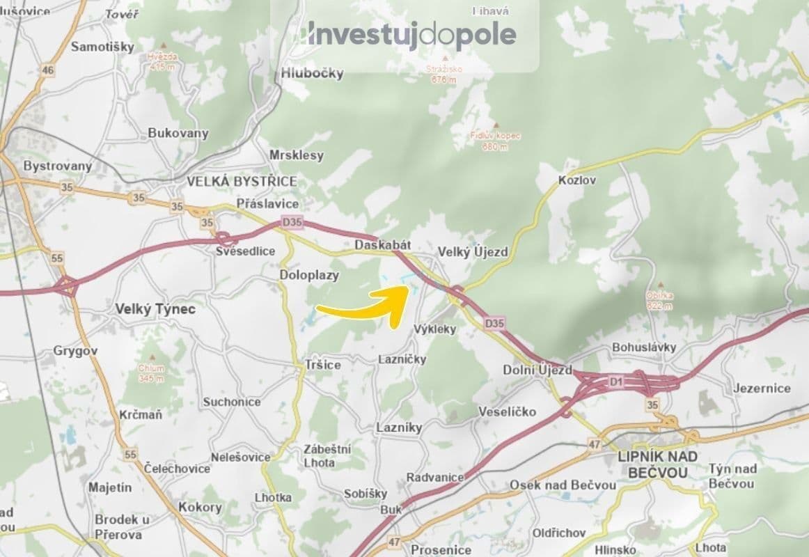 Predaj pozemku 4.410 m², Velký Újezd, Olomoucký kraj Predaj pozemku 4.410 m², Velký Újezd, Olomoucký kraj