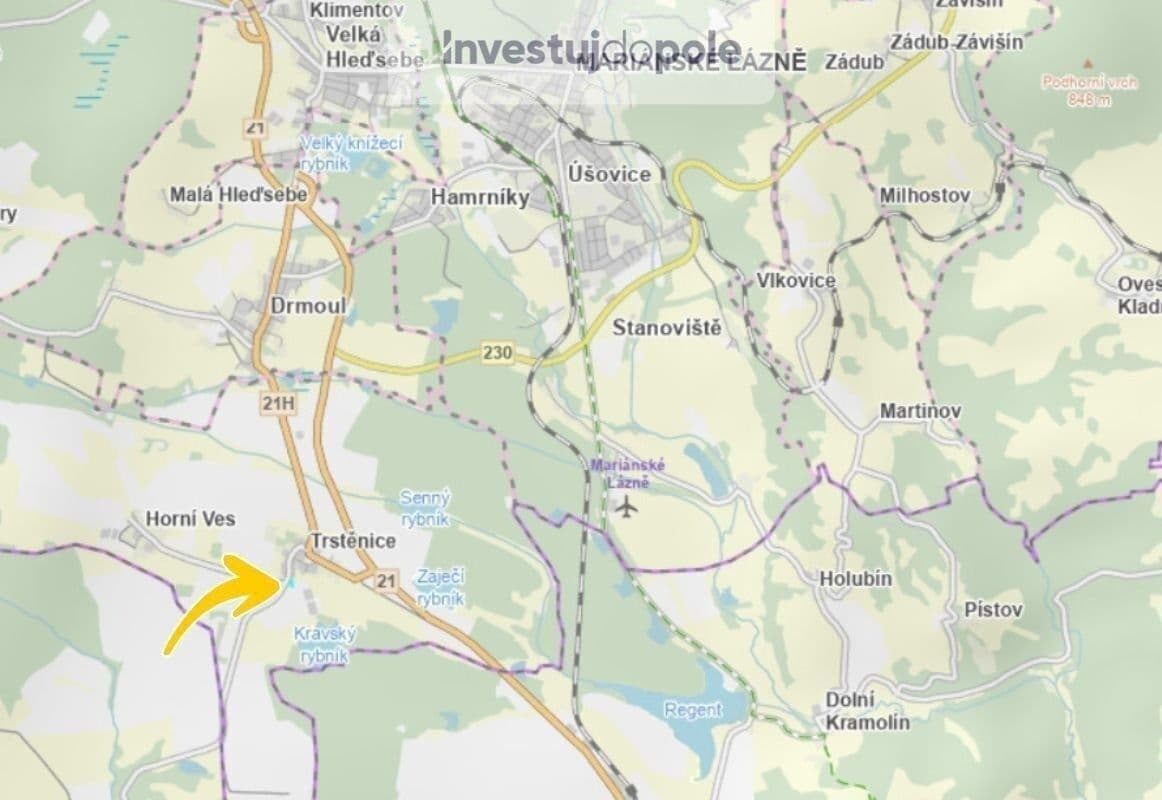 Predaj pozemku 1.866 m², Trstěnice, Karlovarský kraj Predaj pozemku 1.866 m², Trstěnice, Karlovarský kraj