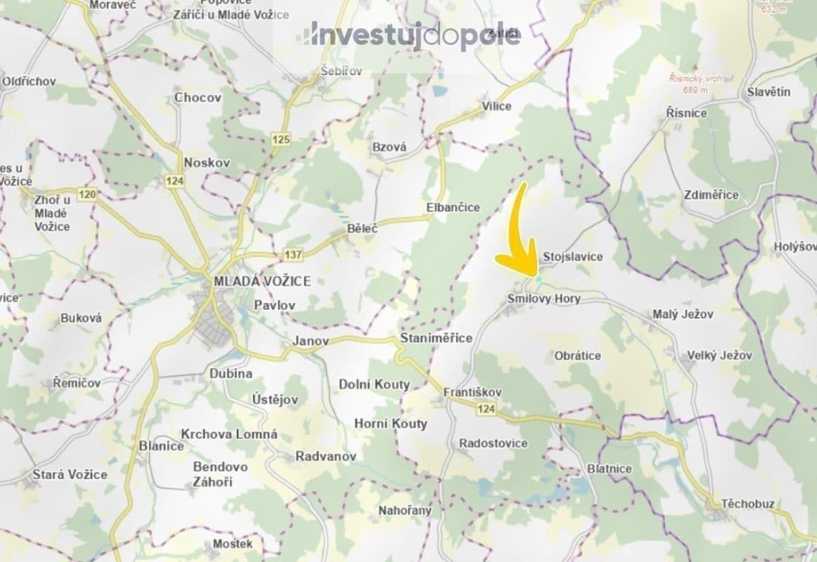 Predaj pozemku 1.454 m², Smilovy Hory, Jihočeský kraj Predaj pozemku 1.454 m², Smilovy Hory, Jihočeský kraj