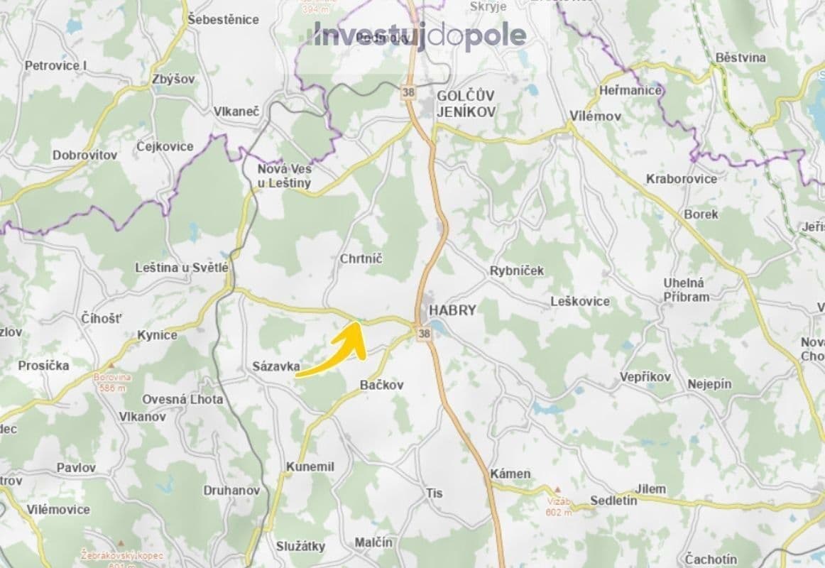 Predaj pozemku 1.706 m², Habry, Kraj Vysočina Predaj pozemku 1.706 m², Habry, Kraj Vysočina