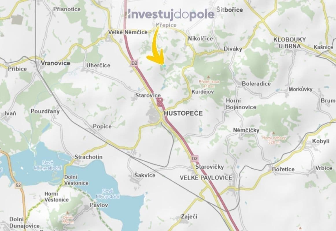 Predaj pozemku 1.606 m², Hustopeče, Jihomoravský kraj Predaj pozemku 1.606 m², Hustopeče, Jihomoravský kraj