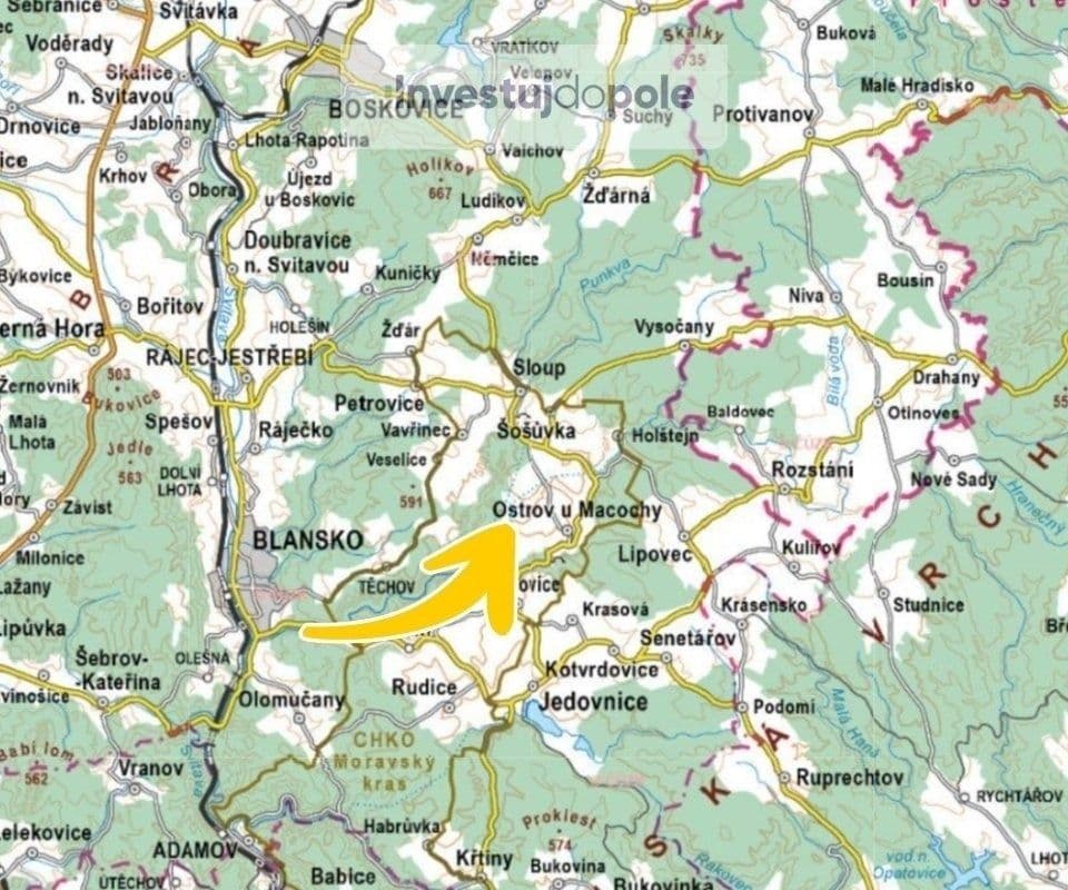 Predaj pozemku 9.894 m², Ostrov u Macochy, Jihomoravský kraj Predaj pozemku 9.894 m², Ostrov u Macochy, Jihomoravský kraj