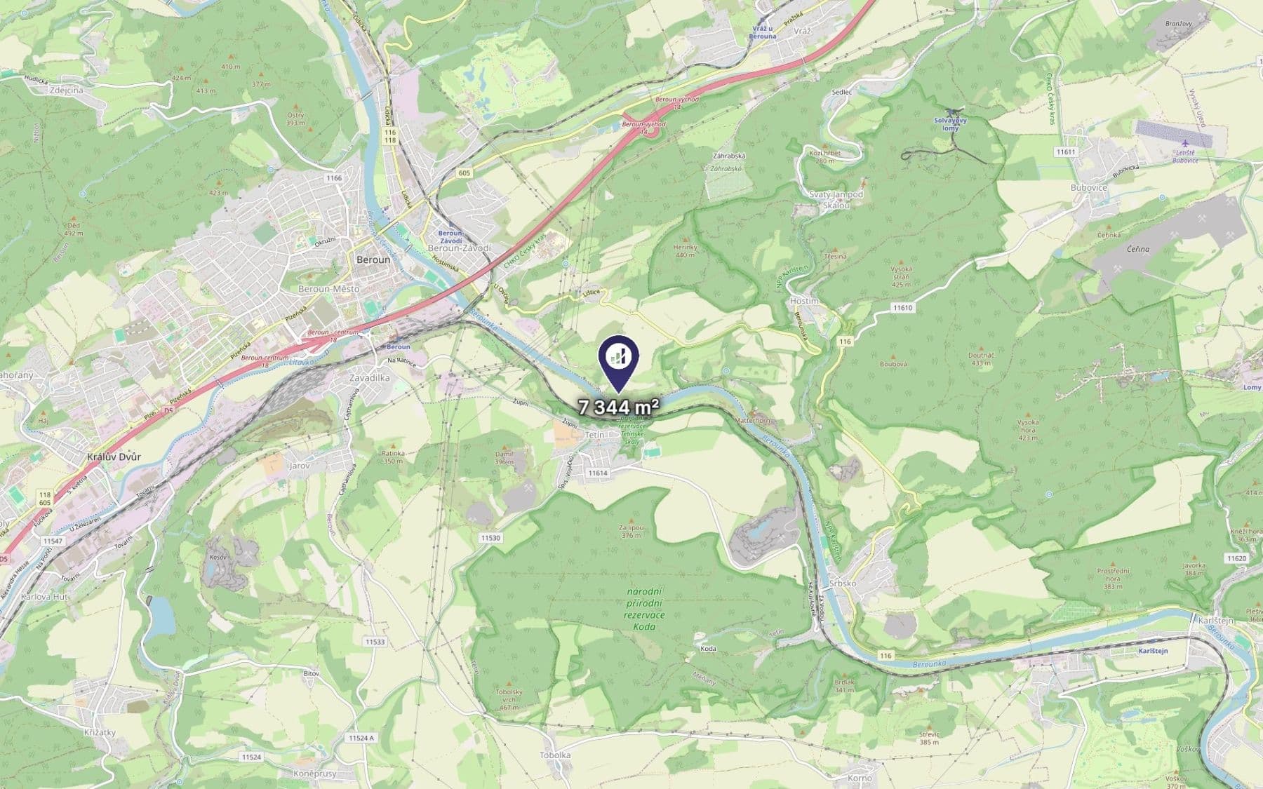 Predaj pozemku 7.344 m², Beroun, Středočeský kraj Predaj pozemku 7.344 m², Beroun, Středočeský kraj