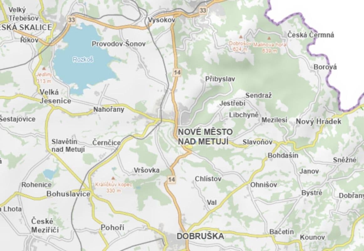 Predaj pozemku 8.348 m², Nové Město nad Metují, Královéhradecký kraj Predaj pozemku 8.348 m², Nové Město nad Metují, Královéhradecký kraj