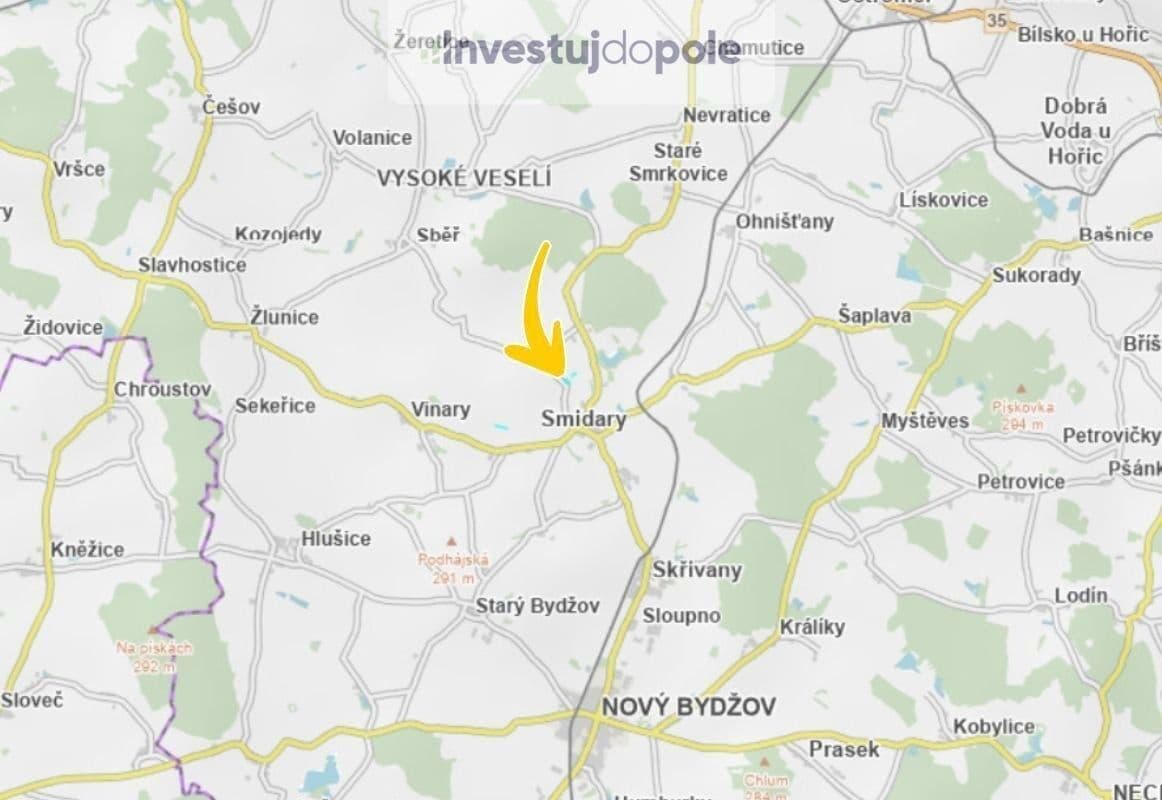 Predaj pozemku 2.282 m², Smidary, Královéhradecký kraj Predaj pozemku 2.282 m², Smidary, Královéhradecký kraj