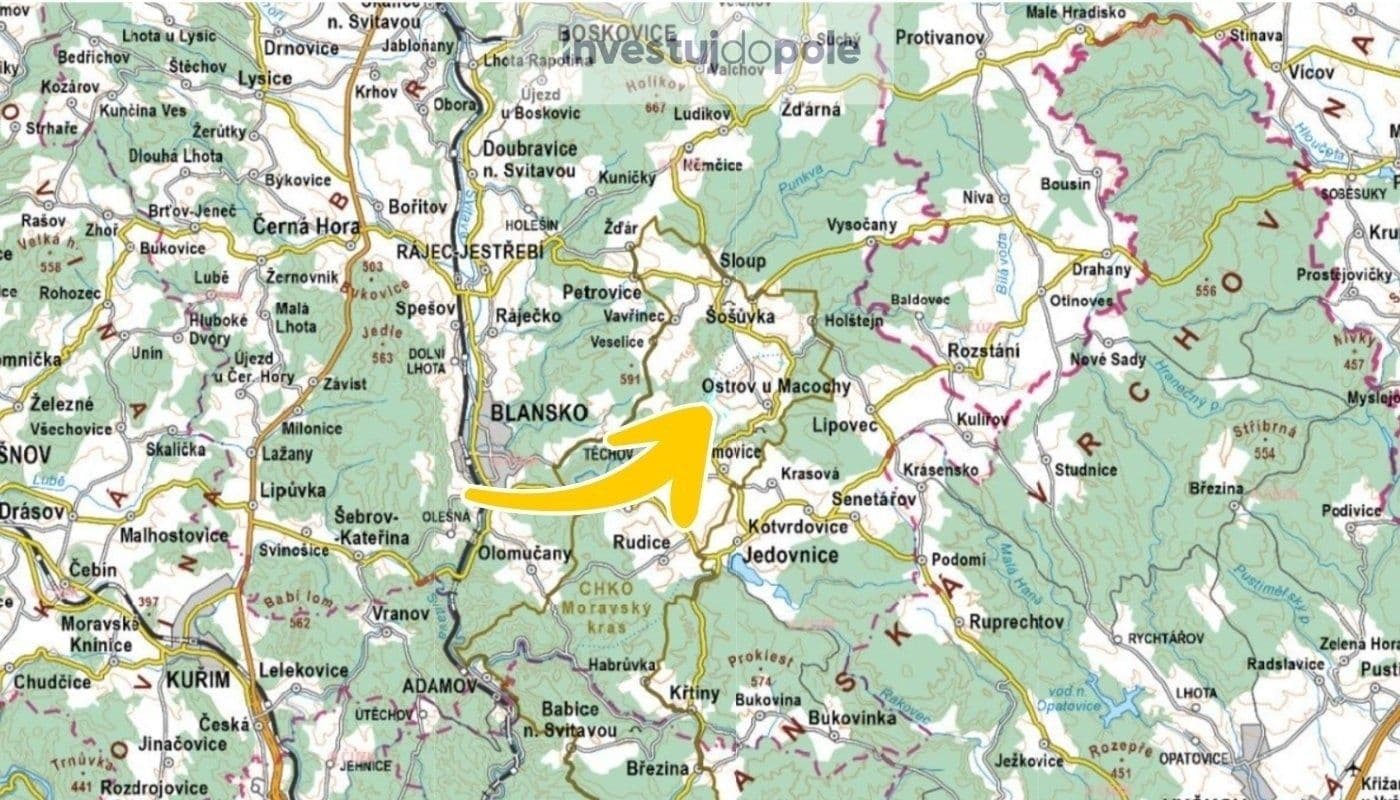 Predaj pozemku 8.074 m², Ostrov u Macochy, Jihomoravský kraj Predaj pozemku 8.074 m², Ostrov u Macochy, Jihomoravský kraj