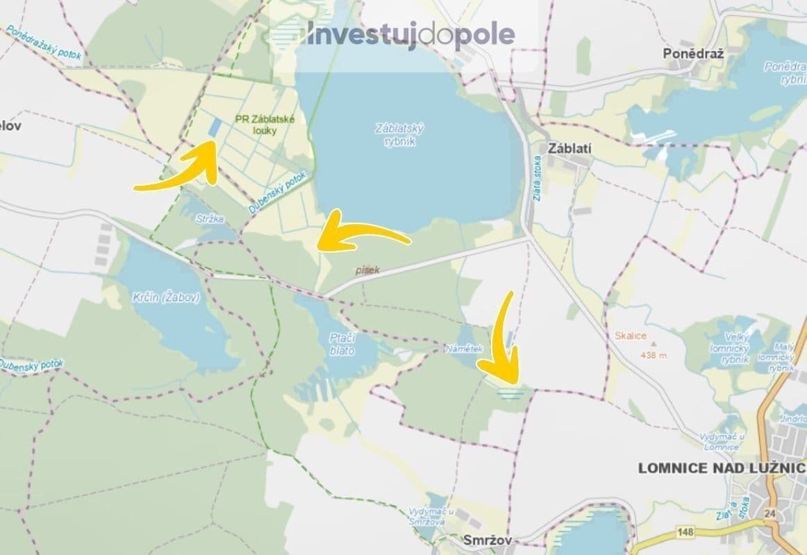 Predaj pozemku 1.258 m², Záblatí, Jihočeský kraj Predaj pozemku 1.258 m², Záblatí, Jihočeský kraj