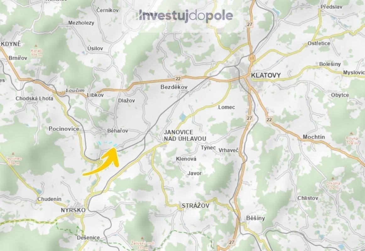 Predaj pozemku 5.585 m², Běhařov, Plzeňský kraj Predaj pozemku 5.585 m², Běhařov, Plzeňský kraj
