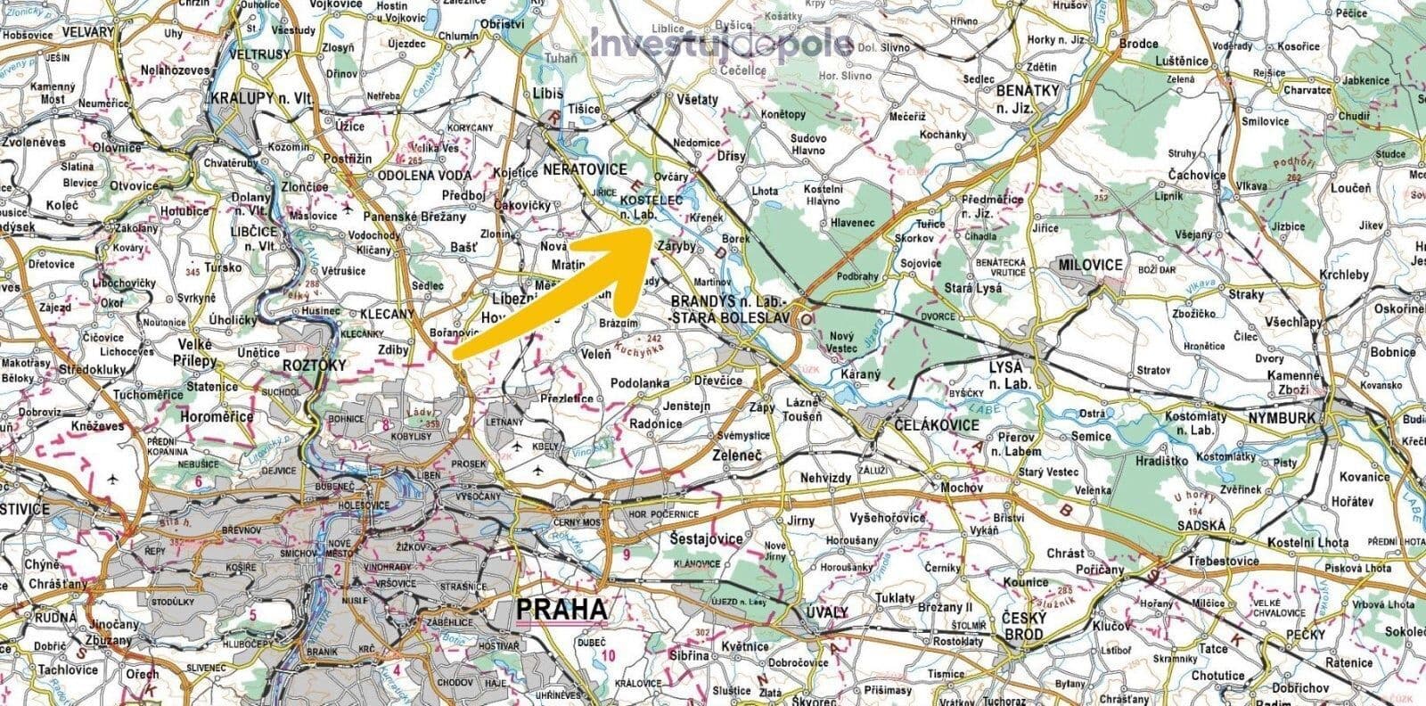 Predaj pozemku 2.620 m², Kostelec nad Labem, Středočeský kraj Predaj pozemku 2.620 m², Kostelec nad Labem, Středočeský kraj