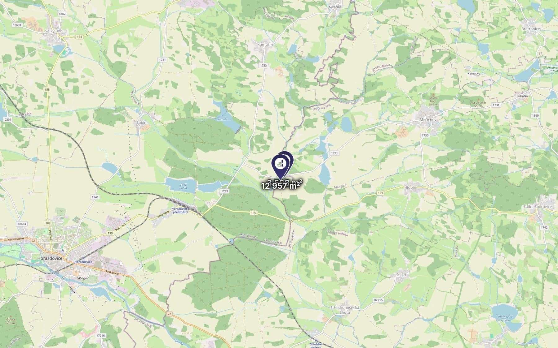 Predaj pozemku 3.672 m², Horažďovice, Plzeňský kraj Predaj pozemku 3.672 m², Horažďovice, Plzeňský kraj