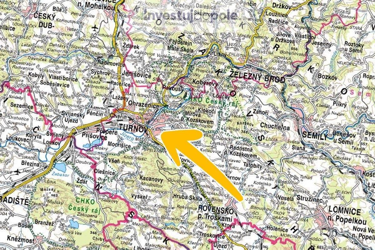 Predaj pozemku 11.767 m², Vršek, Turnov, Liberecký kraj Predaj pozemku 11.767 m², Vršek, Turnov, Liberecký kraj