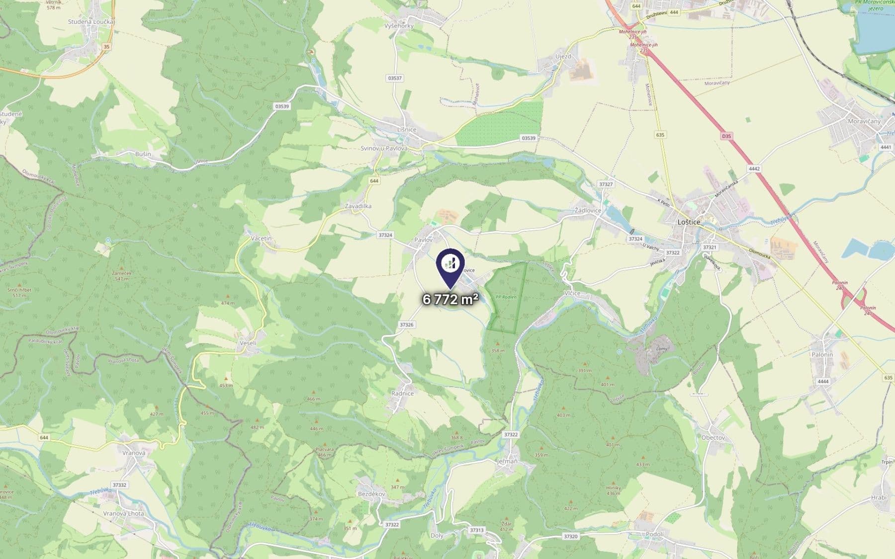 Predaj pozemku 3.386 m², Pavlov, Olomoucký kraj Predaj pozemku 3.386 m², Pavlov, Olomoucký kraj