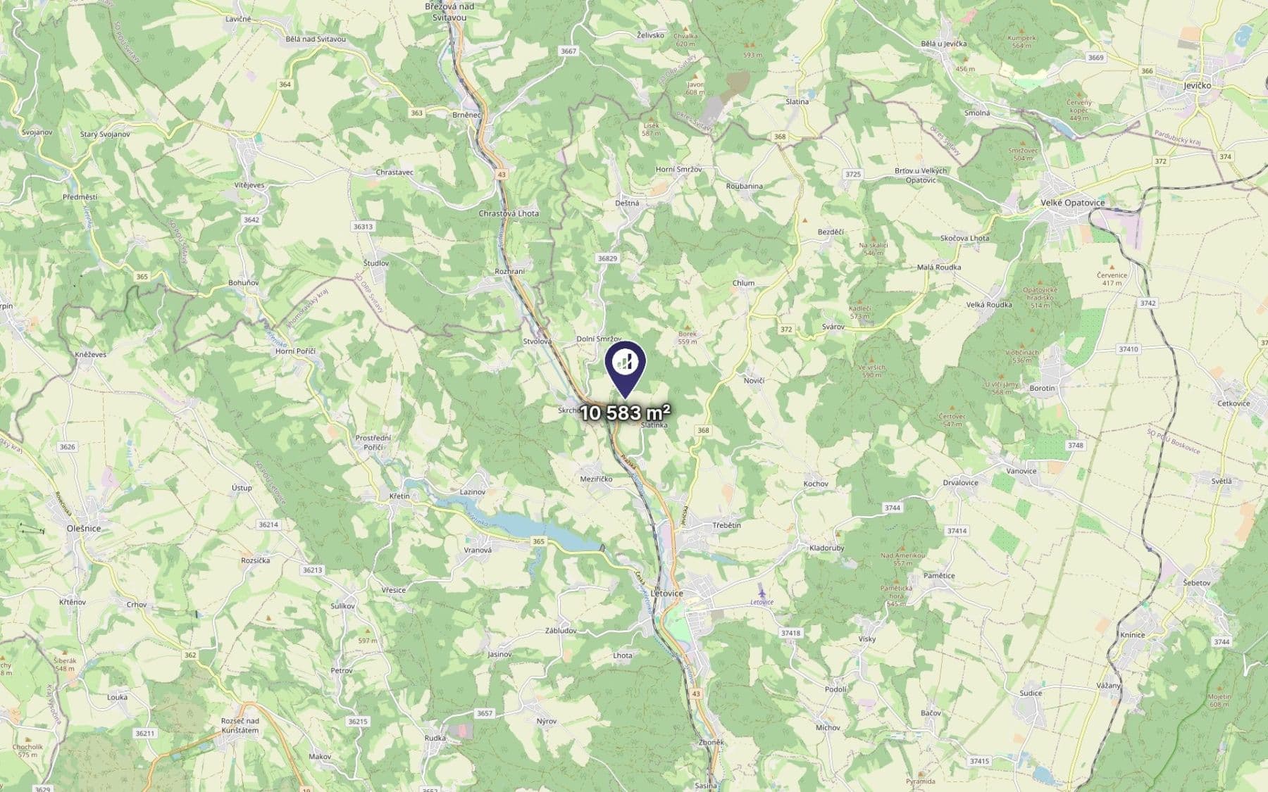 Predaj pozemku 10.583 m², Letovice, Jihomoravský kraj Predaj pozemku 10.583 m², Letovice, Jihomoravský kraj