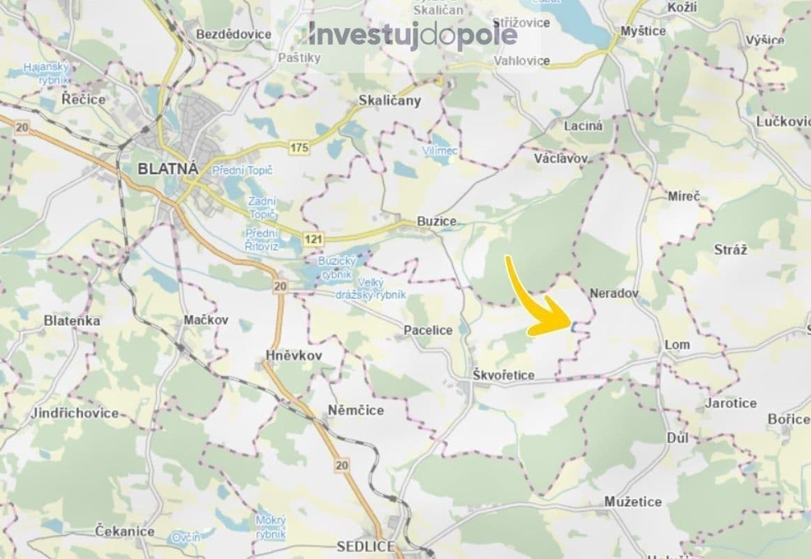 Predaj pozemku 2.938 m², Škvořetice, Jihočeský kraj Predaj pozemku 2.938 m², Škvořetice, Jihočeský kraj