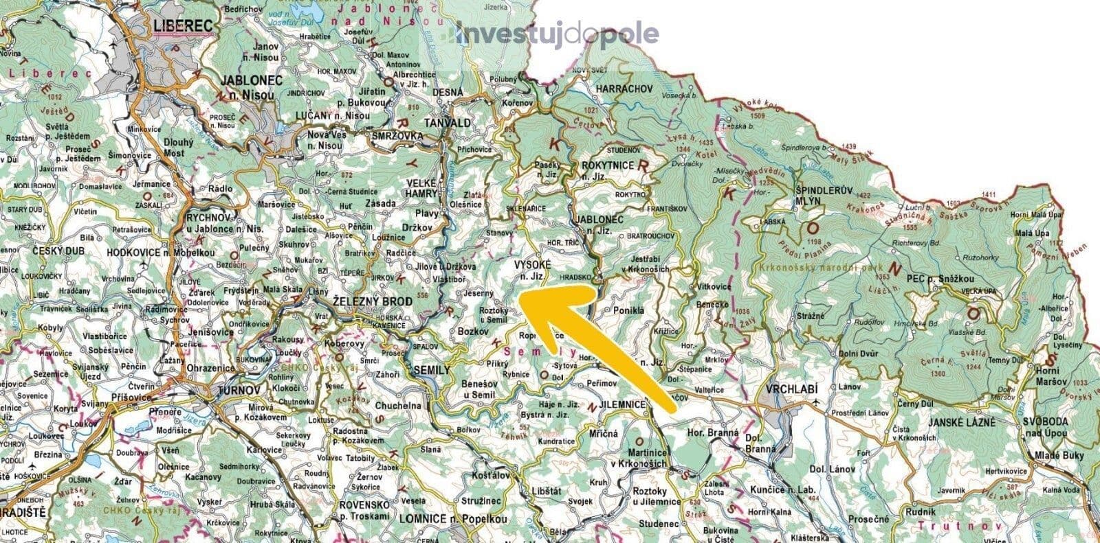 Predaj pozemku 9.892 m², Vysoké nad Jizerou, Liberecký kraj Predaj pozemku 9.892 m², Vysoké nad Jizerou, Liberecký kraj