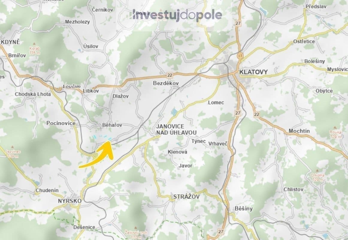 Predaj pozemku 11.102 m², Běhařov, Plzeňský kraj Predaj pozemku 11.102 m², Běhařov, Plzeňský kraj