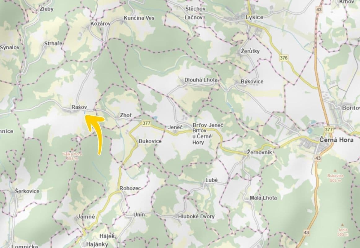 Predaj pozemku 1.317 m², Rašov, Jihomoravský kraj Predaj pozemku 1.317 m², Rašov, Jihomoravský kraj