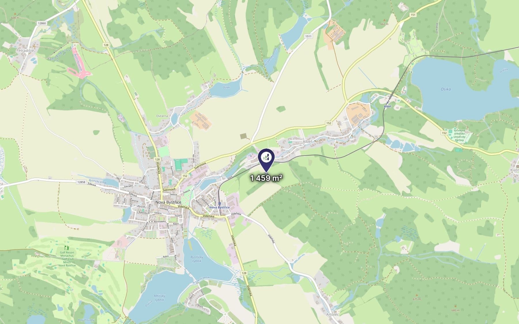 Predaj pozemku 1.459 m², Nová Bystřice, Jihočeský kraj Predaj pozemku 1.459 m², Nová Bystřice, Jihočeský kraj