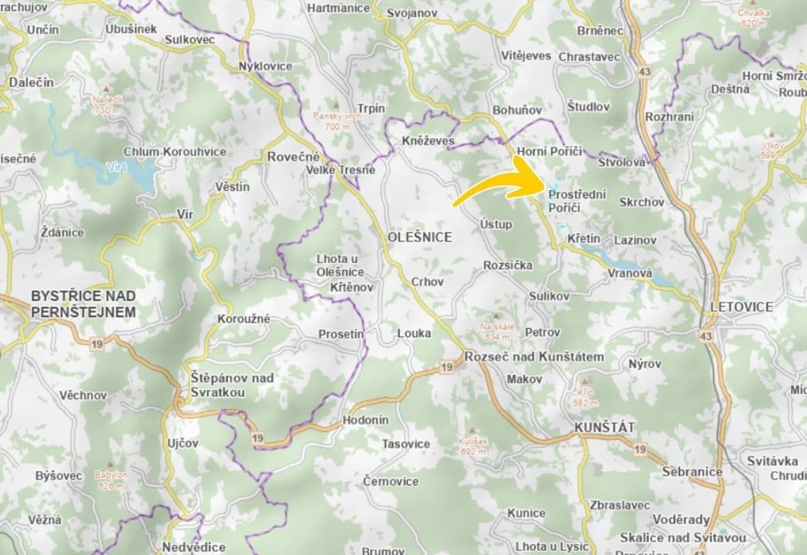 Predaj pozemku 5.010 m², Prostřední Poříčí, Jihomoravský kraj Predaj pozemku 5.010 m², Prostřední Poříčí, Jihomoravský kraj