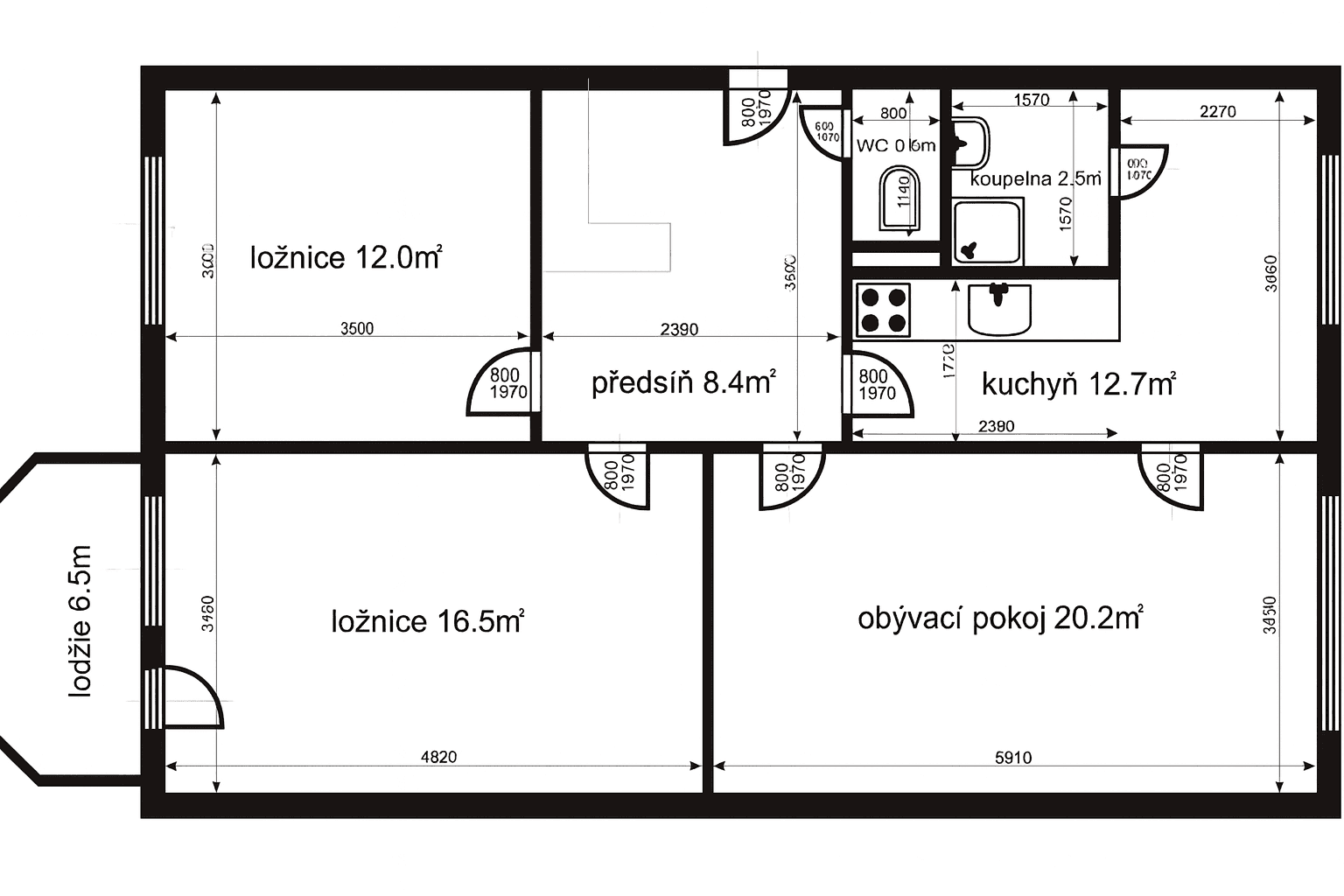 Predaj bytu 3-izbový 72 m², Na Loučkách, Kuřim, Jihomoravský kraj Predaj bytu 3-izbový 72 m², Na Loučkách, Kuřim, Jihomoravský kraj