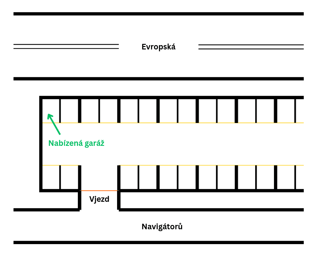 Prenájom garáže 18 m², Navigátorů, Praha, Praha Prenájom garáže 18 m², Navigátorů, Praha, Praha