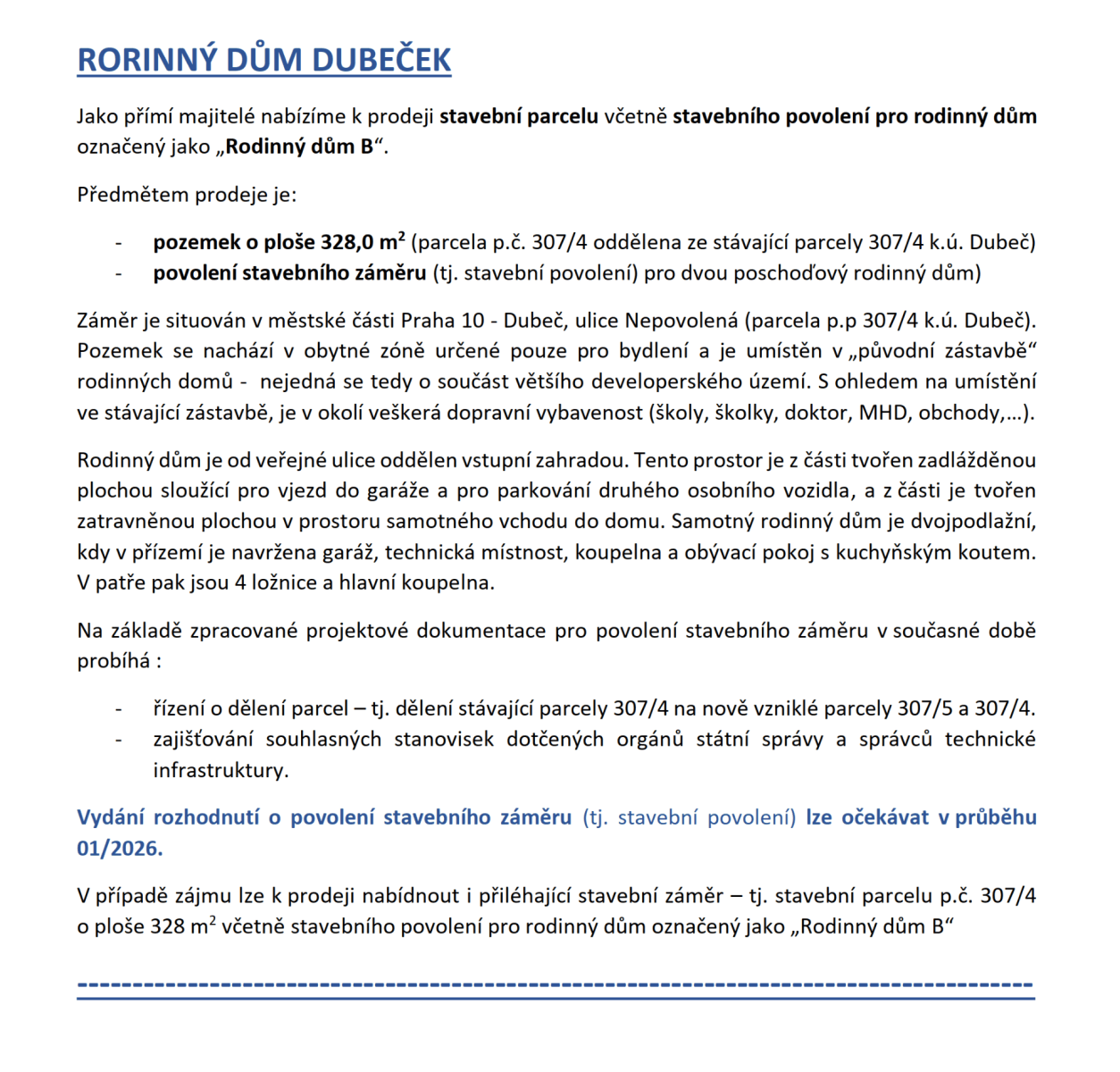 Predaj pozemku 328 m², Nepovolená, Praha, Praha Predaj pozemku 328 m², Nepovolená, Praha, Praha