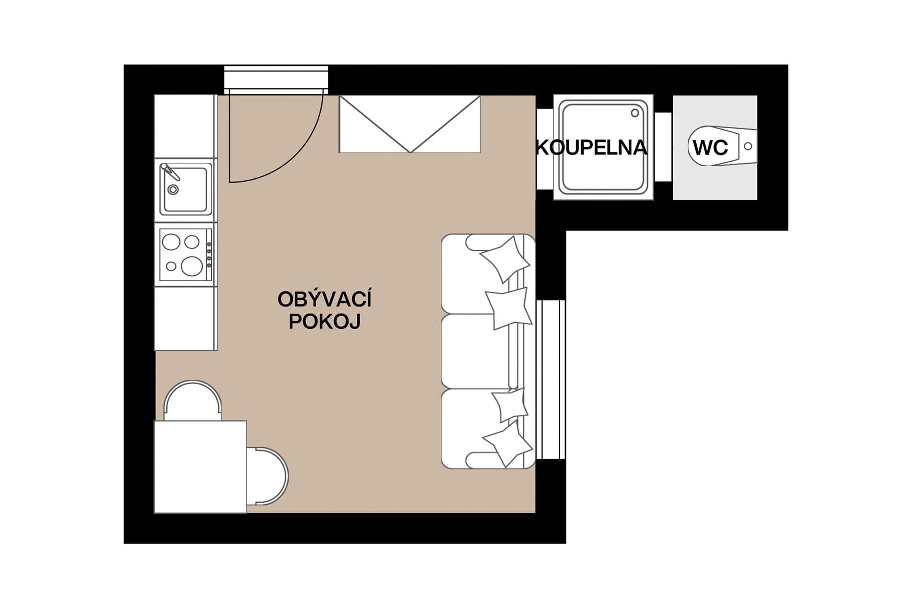 Predaj bytu 14 m², Zbuzanská, Praha, Praha Predaj bytu 14 m², Zbuzanská, Praha, Praha