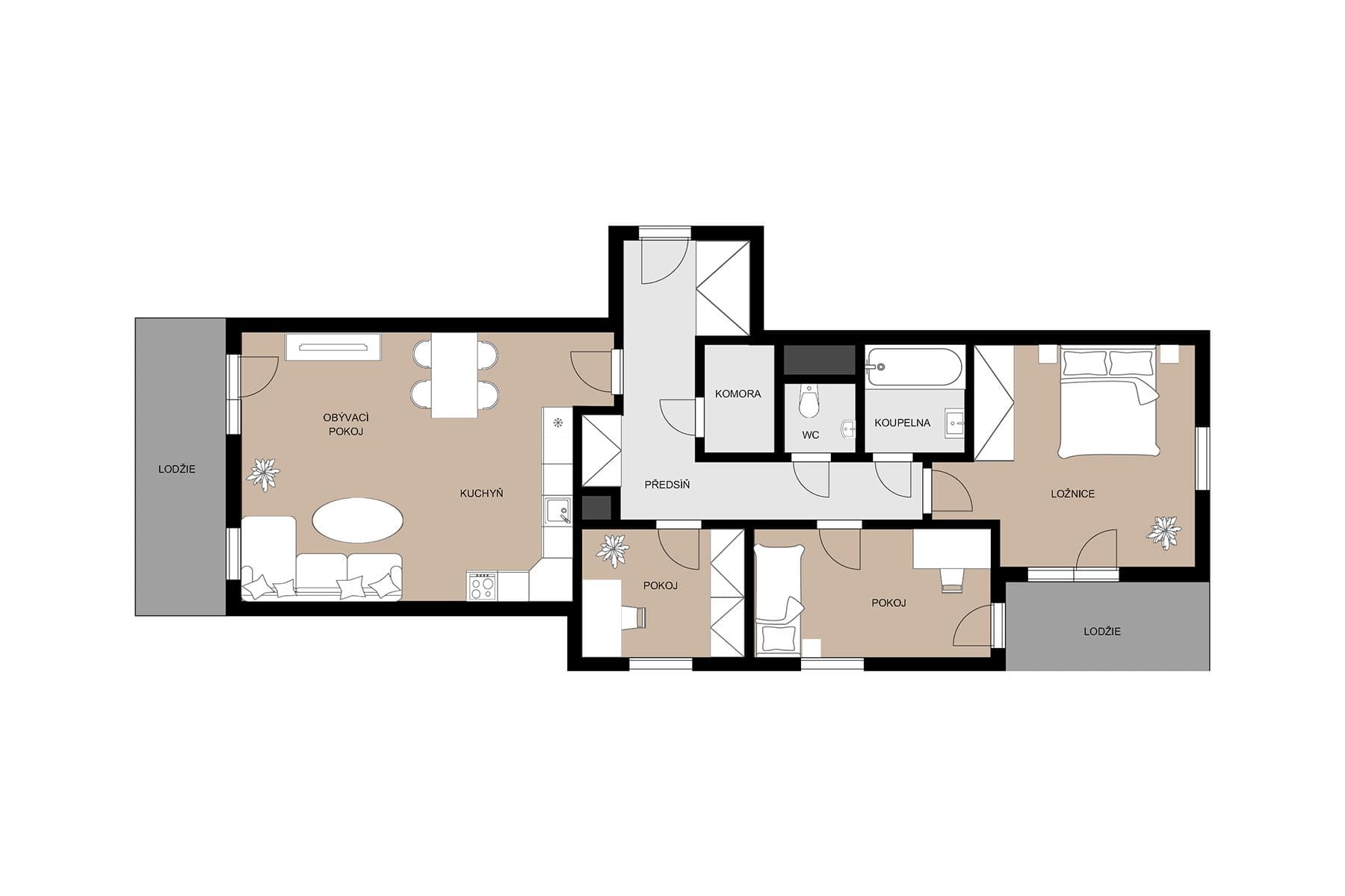 Predaj bytu 4-izbový 75 m², Karla Guta, Praha, Praha Predaj bytu 4-izbový 75 m², Karla Guta, Praha, Praha