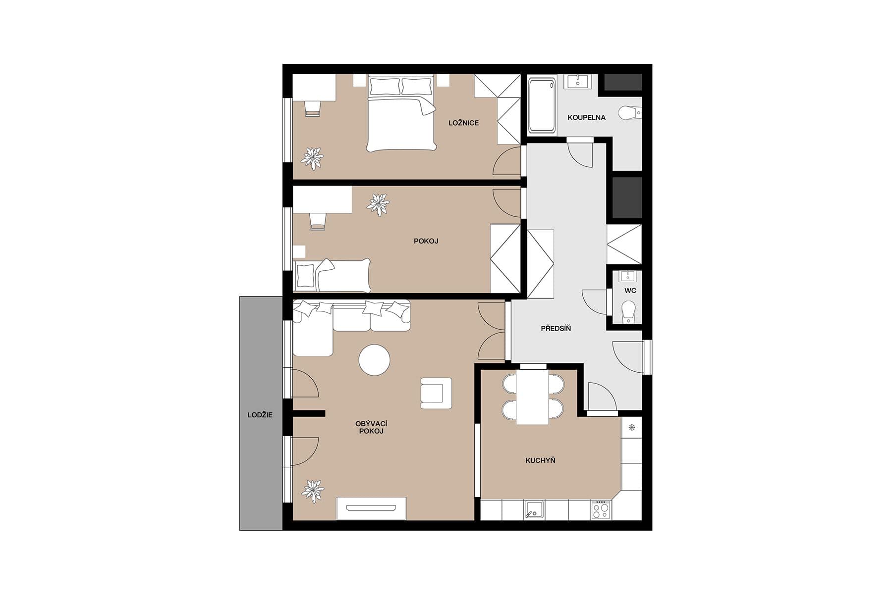 Predaj bytu 3-izbový 108 m², Bechyňská, Praha, Praha Predaj bytu 3-izbový 108 m², Bechyňská, Praha, Praha