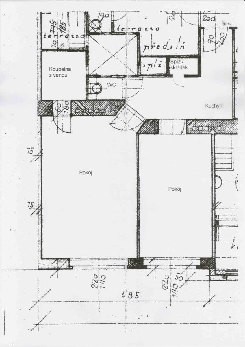 Prenájom bytu 2-izbový 48 m², Andrštova, Praha, Praha Prenájom bytu 2-izbový 48 m², Andrštova, Praha, Praha