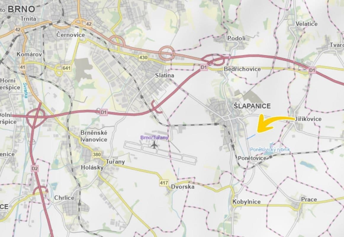 Predaj pozemku 4.384 m², Šlapanice, Jihomoravský kraj Predaj pozemku 4.384 m², Šlapanice, Jihomoravský kraj